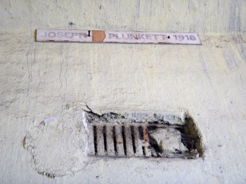 The name plate of Joseph Plunkett which hung over his gaol cell.